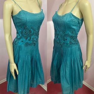Anthropologie Odille Blue Chalet Dress Size 6